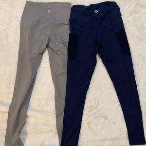 2 Gently Used BuffBunny Leggings Sz S Dark Blue and Grey